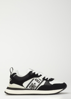 Чорно-білі кросівки Bikkembergs на шнурівці, фото